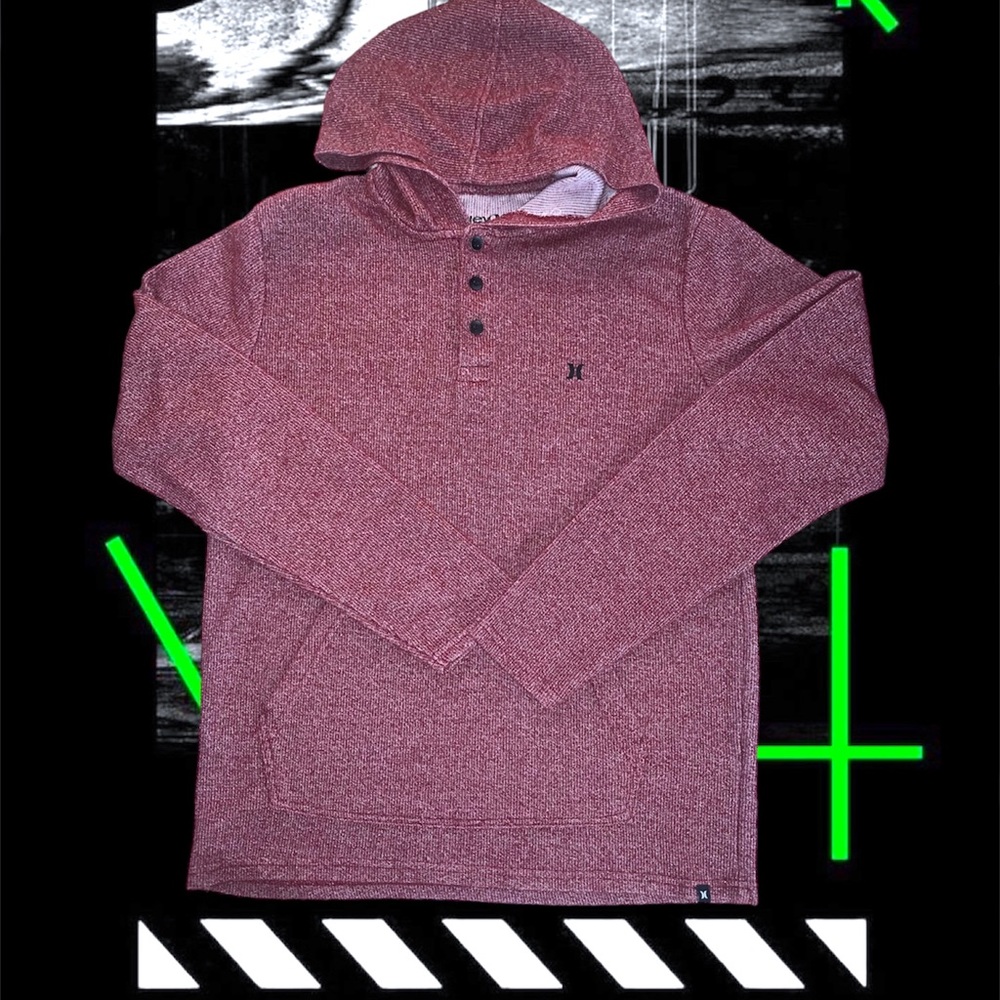 Hurley Lightweight Knit 3 Button Pullover Sweater… - image 1